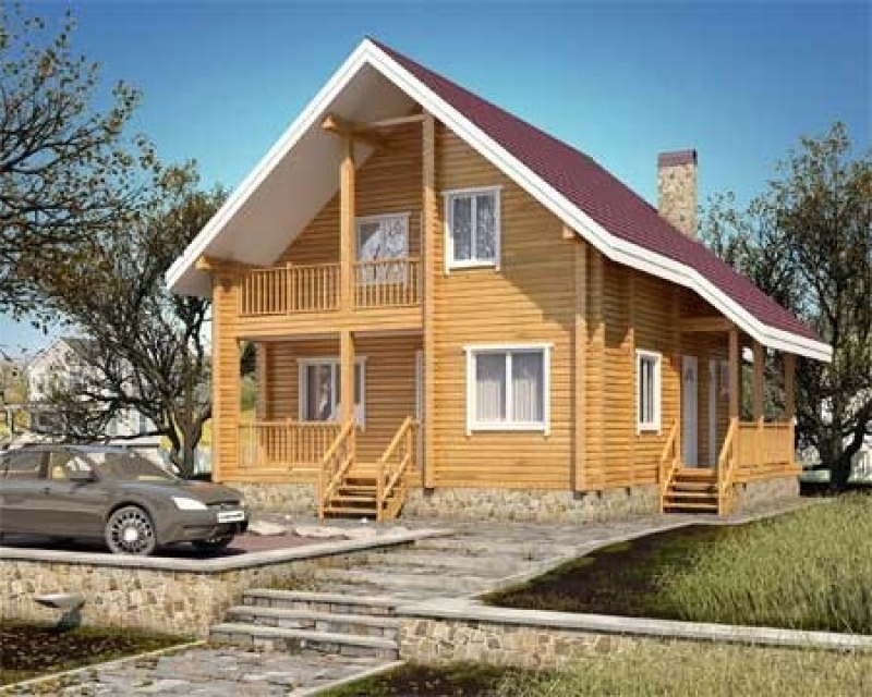 Экологический деревянный дом 9 на 9