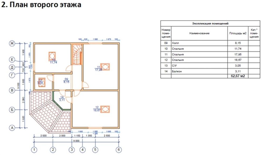 План второго этажа
