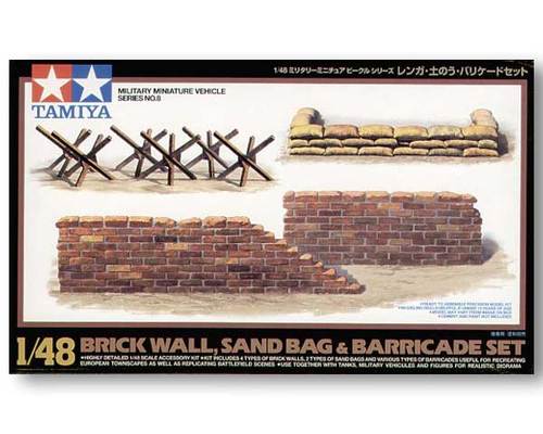 Tamiya 32508 Brick Wall, Sand Bag & Barricade Set