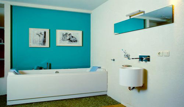 голубая краска для ванной отличное решение 
