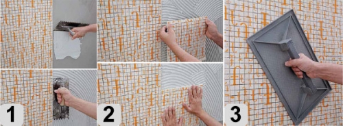 Как крепить мозаику на сетке