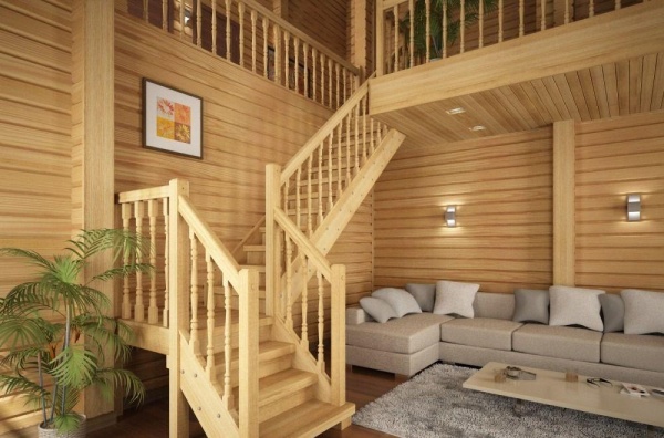 межэтажная деревянная лестница