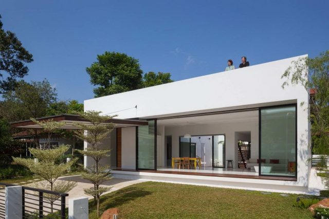 Одноэтажные дома с плоской крышей: современные проекты и фото