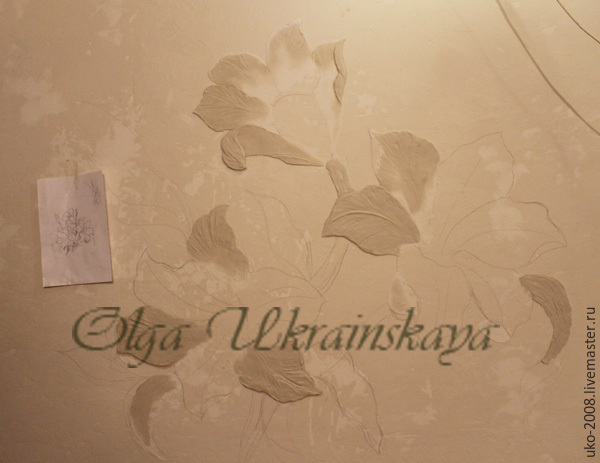 Делаем барельеф с лилиями на стене, фото № 15