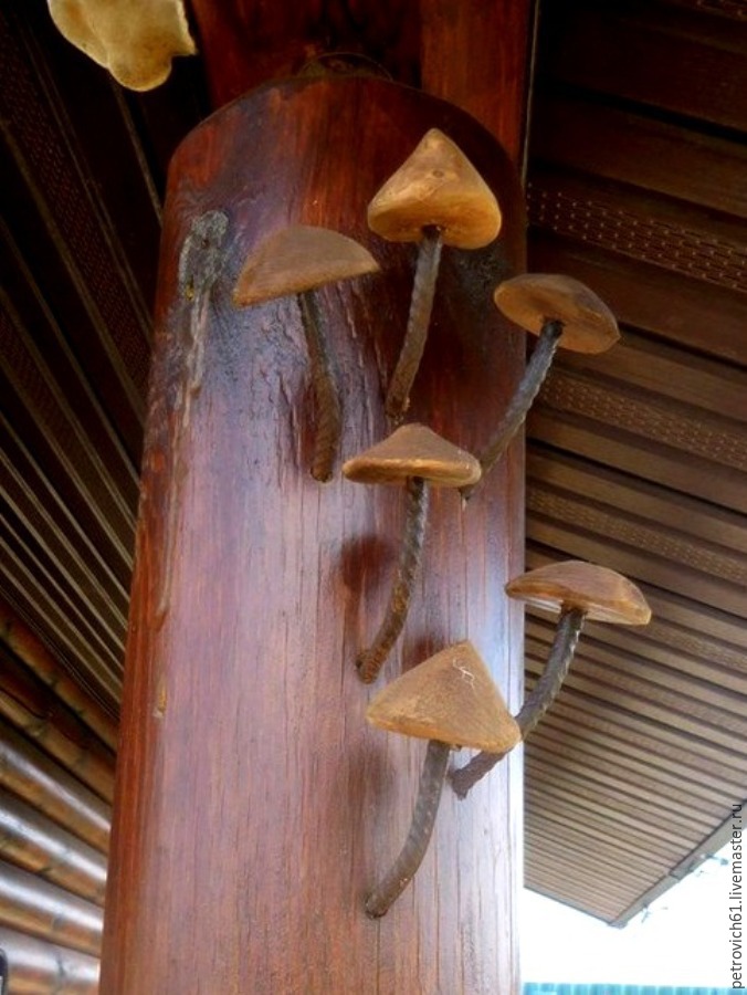 Мастерим грибочки из арматуры и кругляка, фото № 8