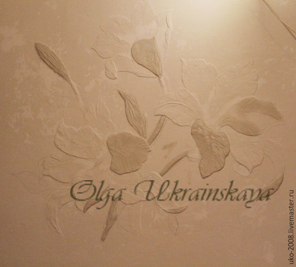 Делаем барельеф с лилиями на стене, фото № 16