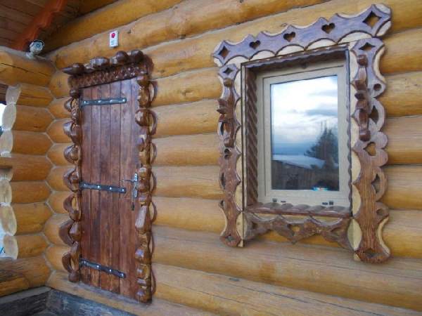 деревянные входные двери в баню, фото 29