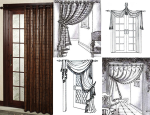 Отделка дверного проема текстильными шторами: варианты