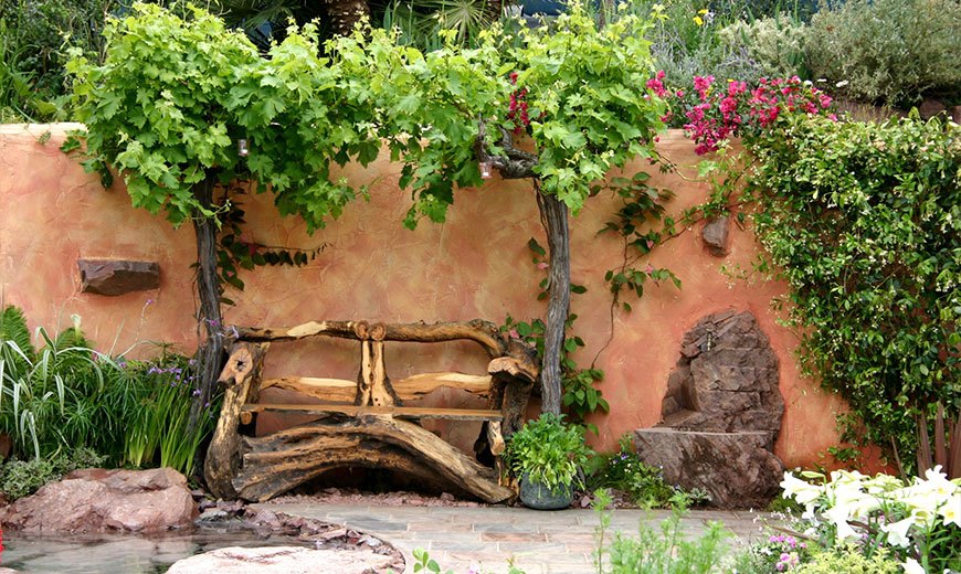Деревенская садовая скамейка