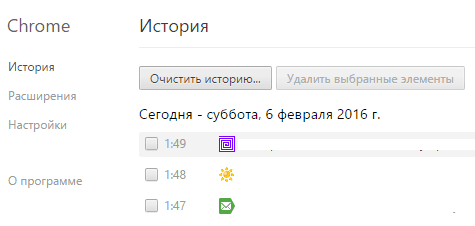 Журнал Google Chrome.