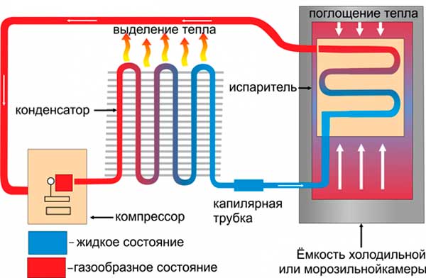 Принцип работы холодильника