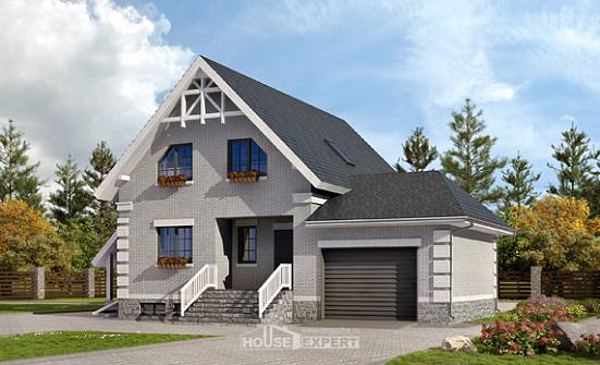200-009-П Проект трехэтажного дома с мансардой и гаражом, красивый домик из керамзитобетонных блоков, House Expert