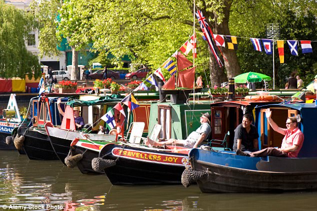Life on the Regents Canal in Little Venice London, where the boats attract tourists