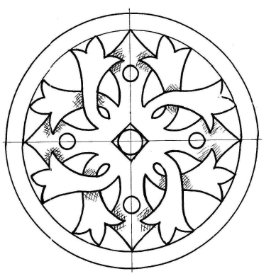 Рисунок для резьбы по дереву - круглый орнамент