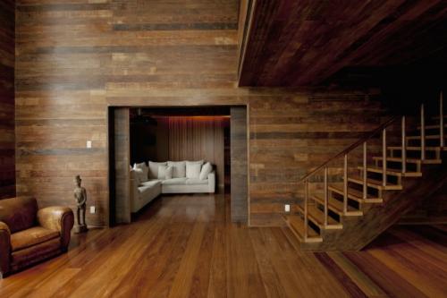 Сочетание камня и дерева в интерьере дома. Фотографии интерьеров, которые отделаны древесиной