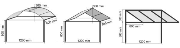 Варианты эскизов козырьков с примерными размерами