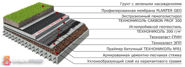 Схема кровли "Грин"