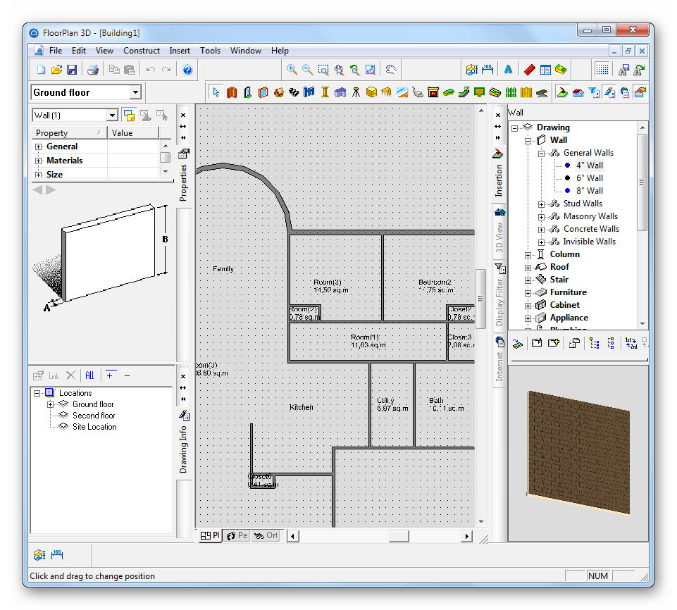 Работа в Floorplan 3D