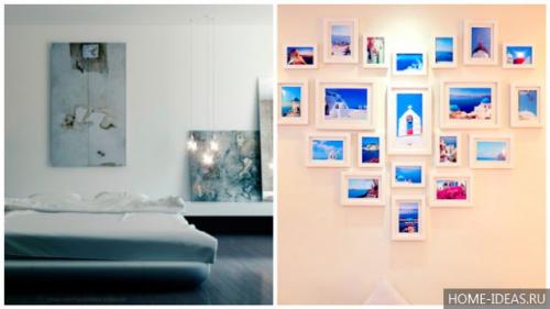 Расположение картин на стене разного формата. Как развесить картины в квартире: основные правила