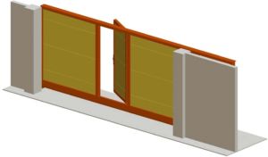 Эскиз откатных систем с проемом для входа