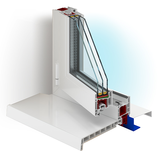 Конструкция пластикового окна в разрезе.