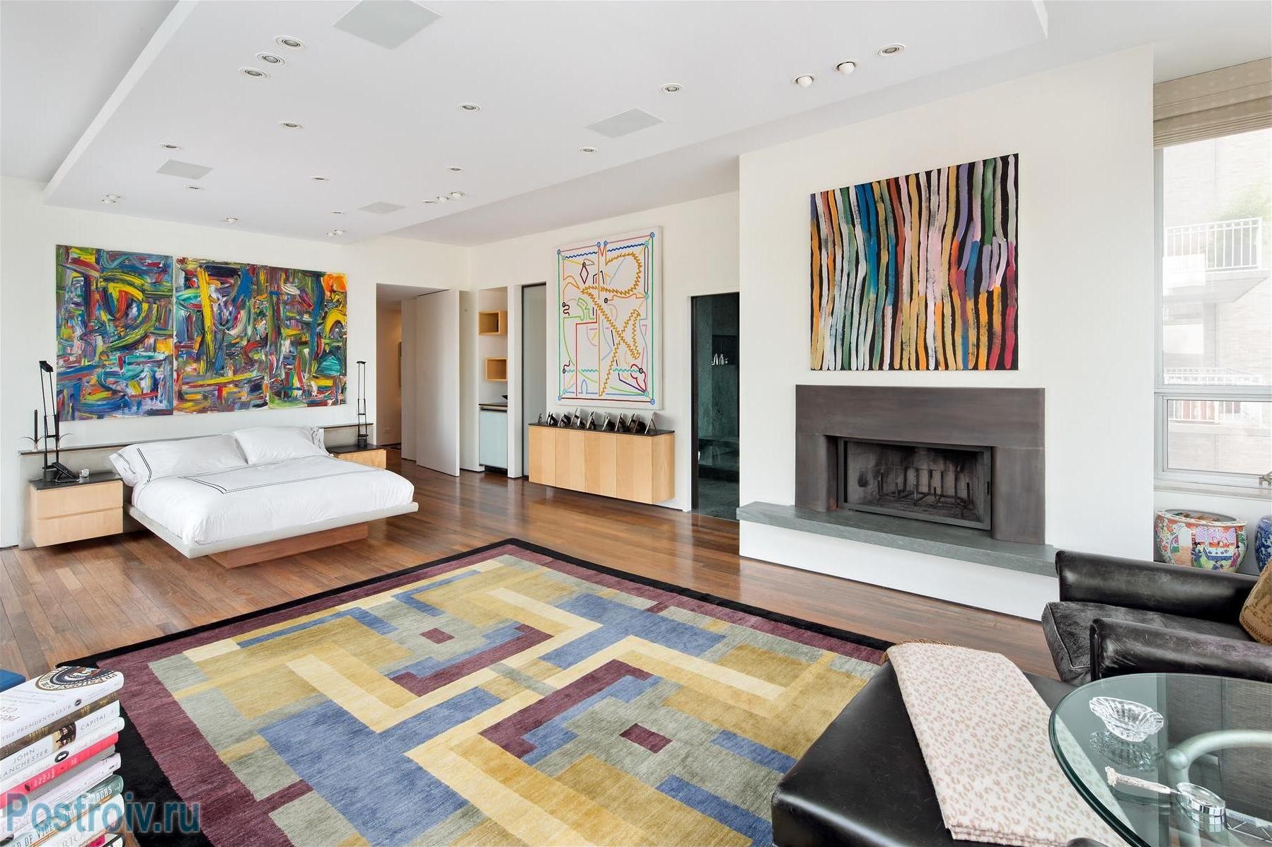 bedroom-inspiration-livingroom-attractive-living-room-wall-decor-with-colorful-fur-rugs-and-white-sofas-also-fake-wooden-flooring-plus-modern-fireplace-and-beautiful-painting-at-white-walls-color-indo