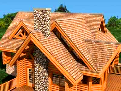 сложная двускатная крыша дома