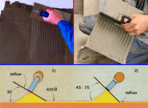 Как правильно наносить клей для плитки зубчатым шпателем