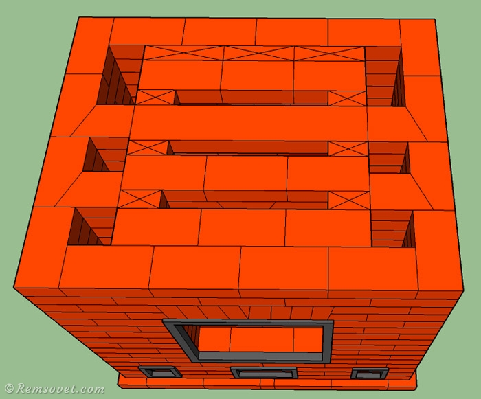 Печь своими руками: порядовка - 17-й ряд