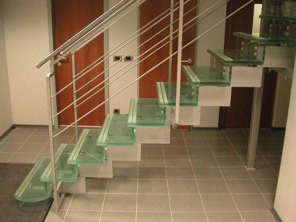 Двухмаршевая лестница, конструкция и применяемые материалы