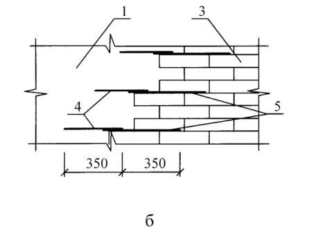 Рис 1. Соединение новой кладки на арматурных выпусках