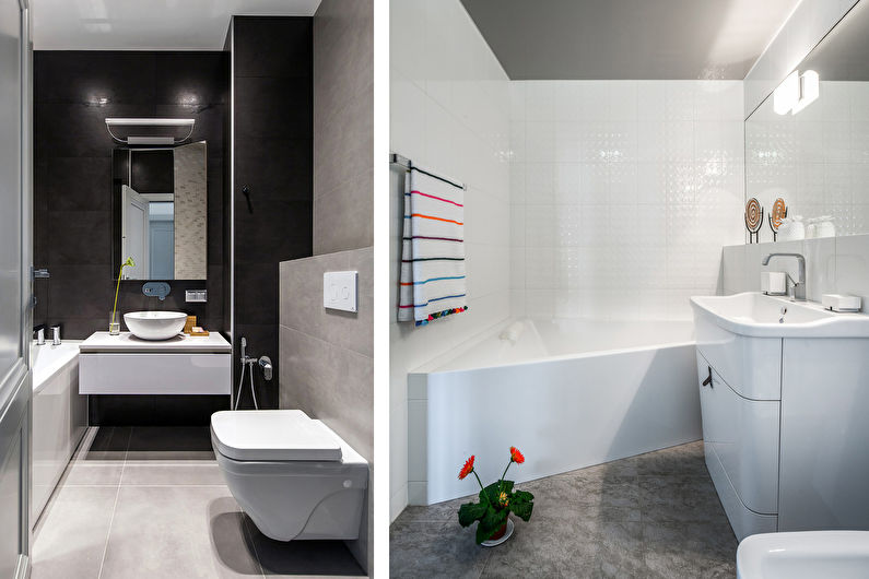 Дизайн интерьера ванной комнаты в современном стиле - фото