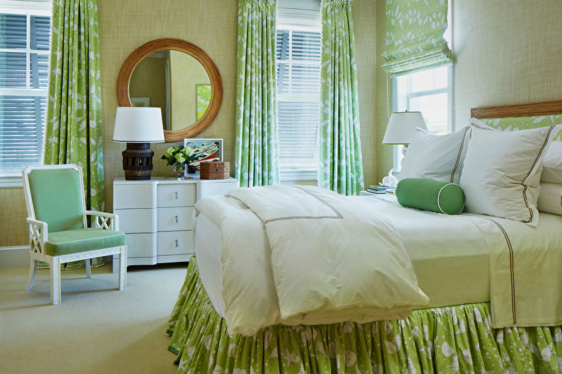 Бамбуковые обои в спальне - Дизайн интерьера