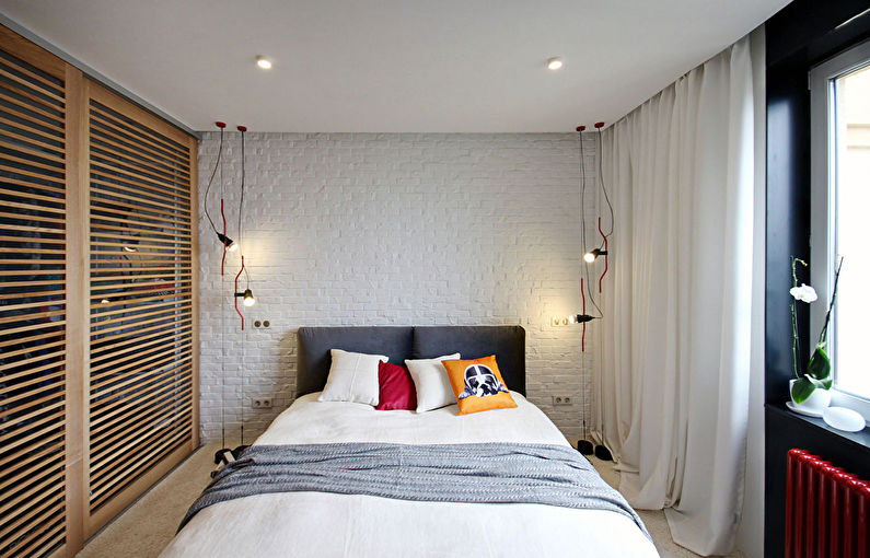 Дизайн маленькой спальни в стиле лофт - фото
